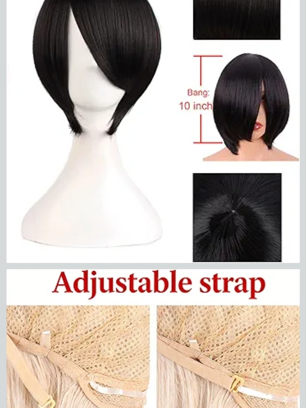 MapofBeauty 12Inches/30cm Short Straight Cosplay Costume Wig Party Wig Black nwt